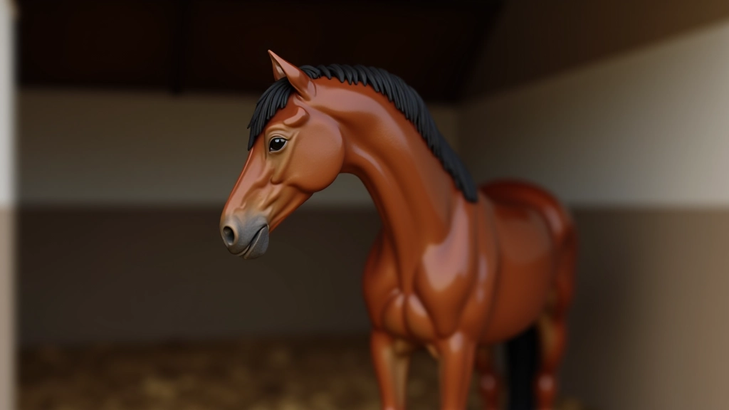 خيل في حالة لياقة بدنية ممتازة، عضلات مرئية قوية، يظهر التطور البدني